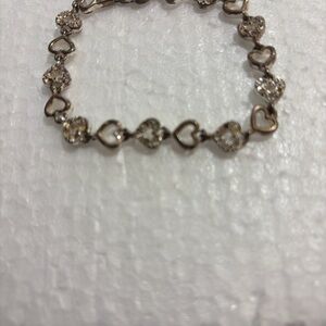 Vintage heart-link bracelet 7”